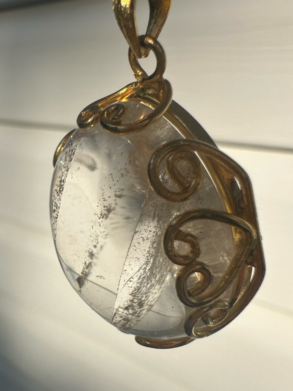 Crystal Quartz Natural Pendant Pool of Light Natural Stone - Picture 8 of 9